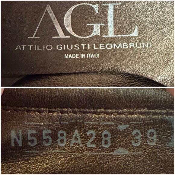 AGL Attilio Giusti Leombruni Ballet Flats Suede Python Chain Brown‎ 39 8.5-9 EUC - Picture 6 of 7